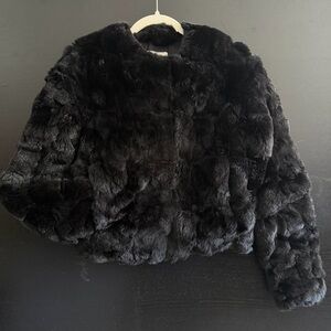 Yves Salomon Black Rex Rabbit Fur Jacket – Size 34 (XS/S)